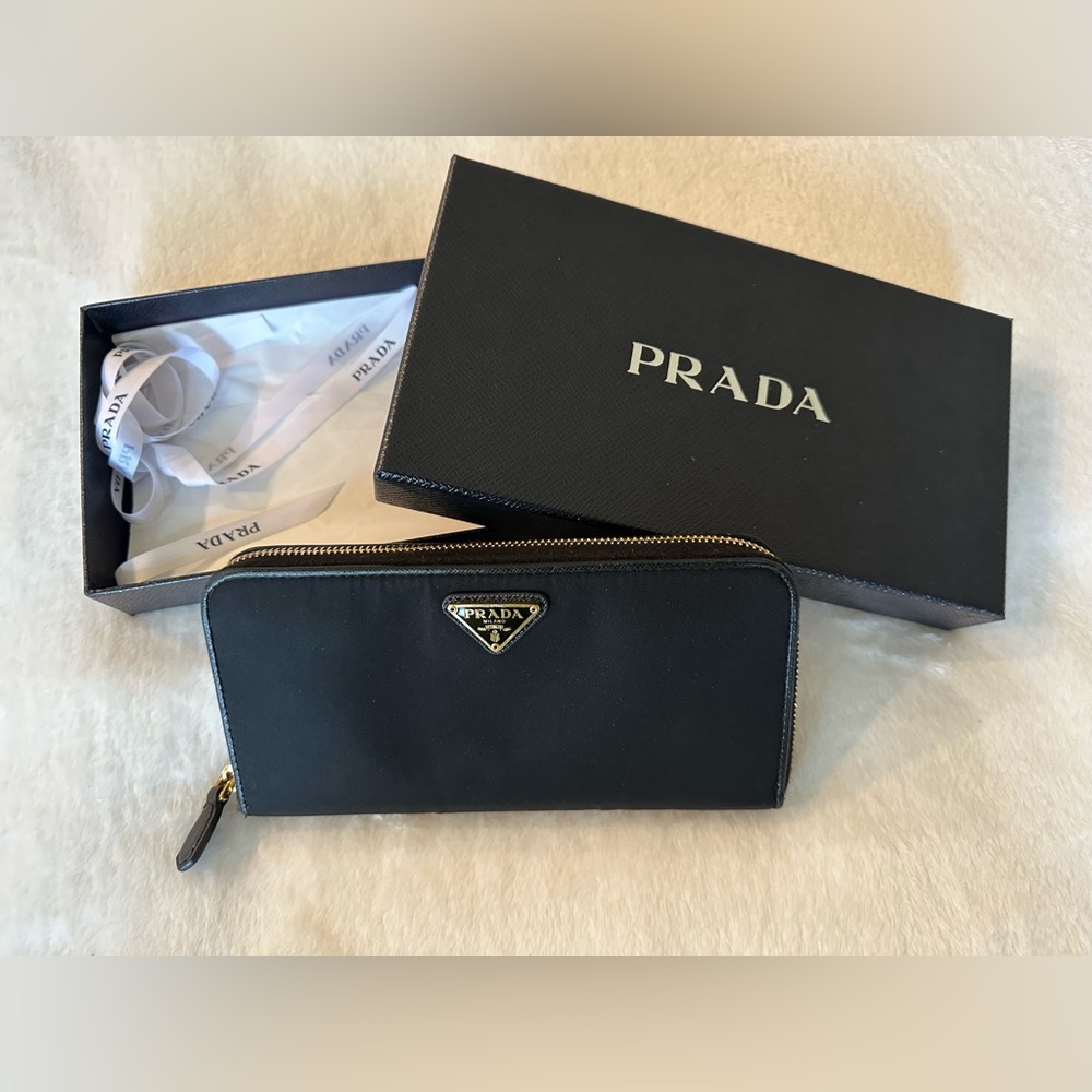 Prada Nylon Zip Around Long Wallet - Black